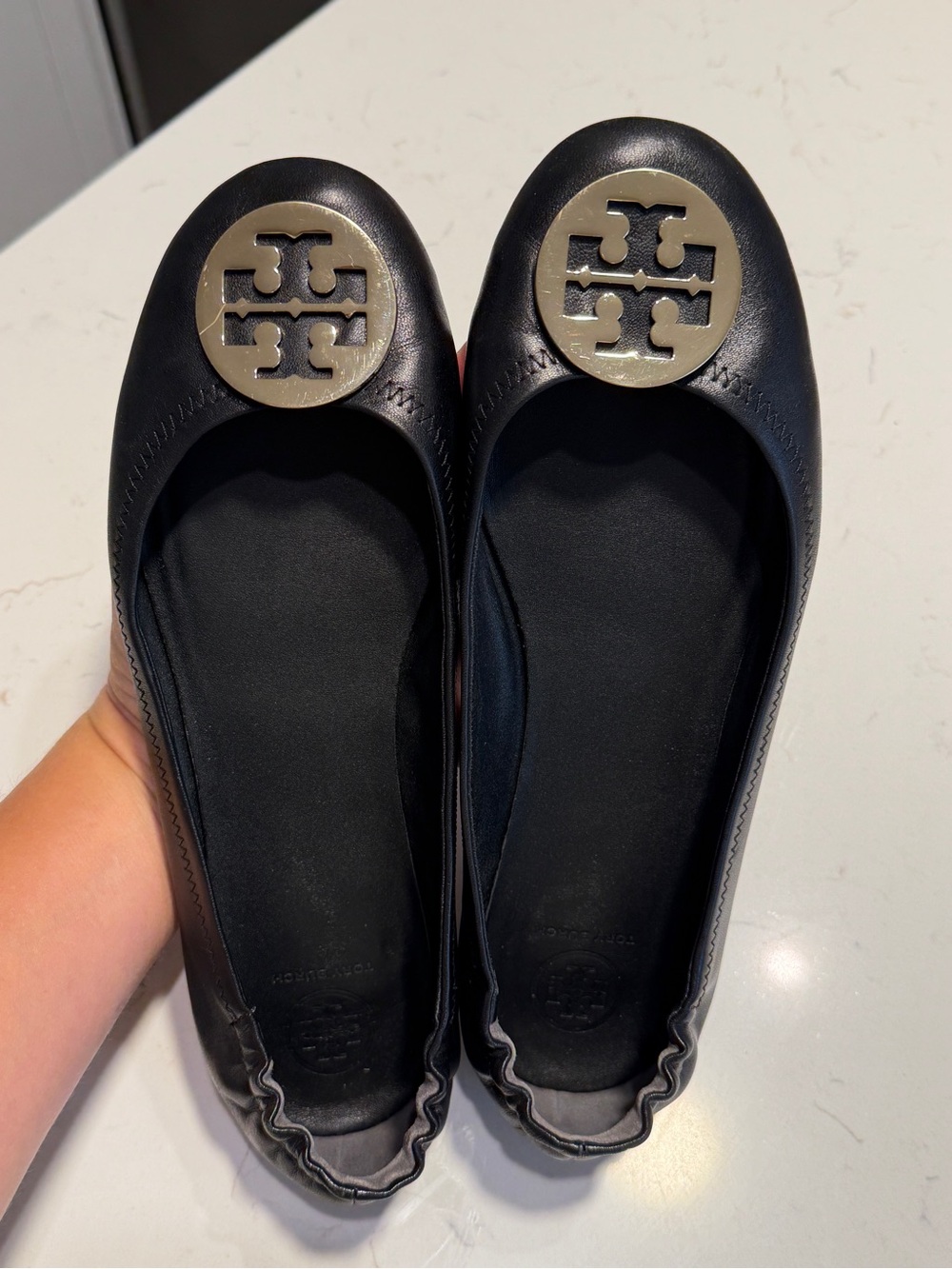 Tory Burch Reva Black Leather Ballet Flats – Women’s 10.5 - Picture 11 of 11